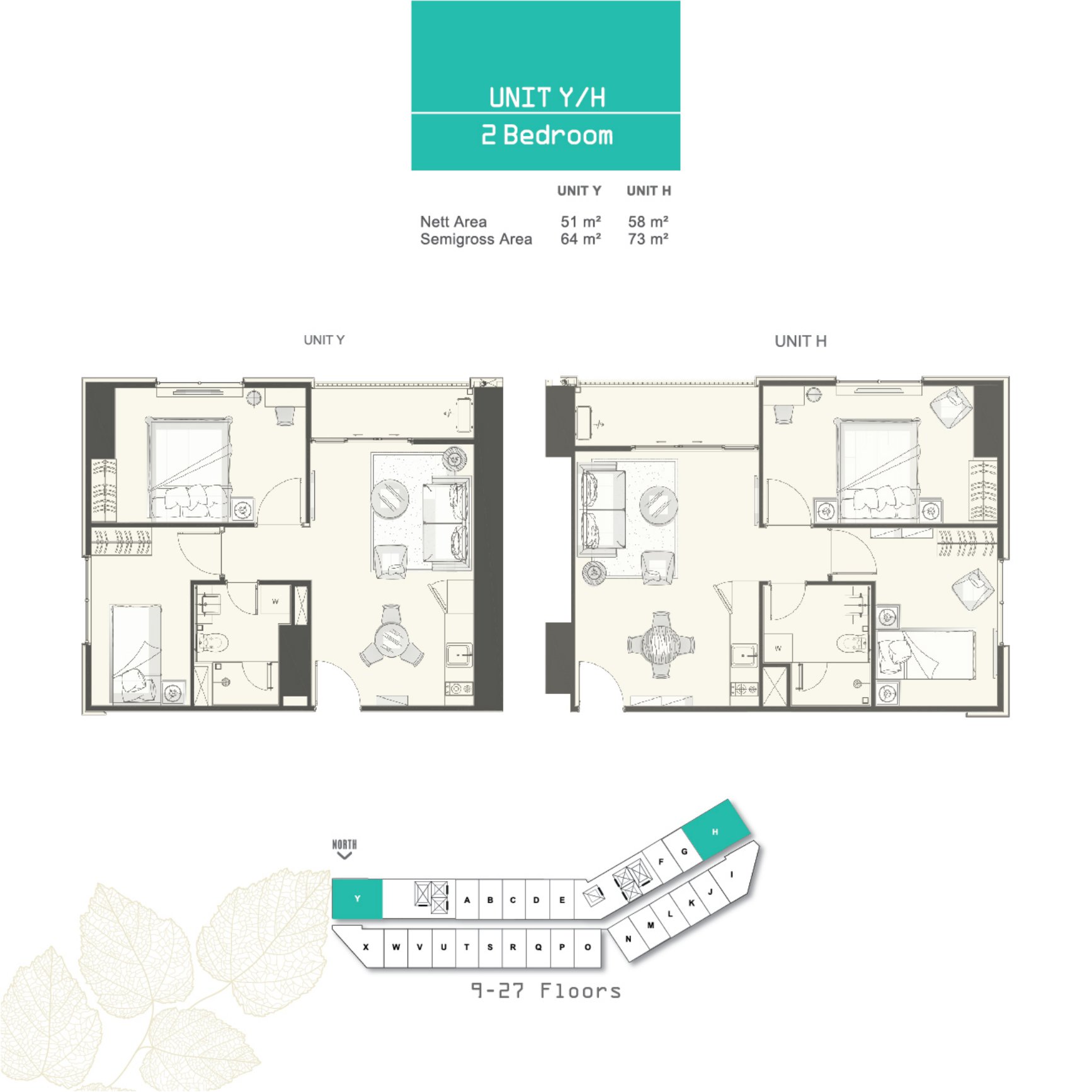 2 Bedroom Altuera Tower Pool City View 64m2 Southgate Residence Jakarta Selatan
